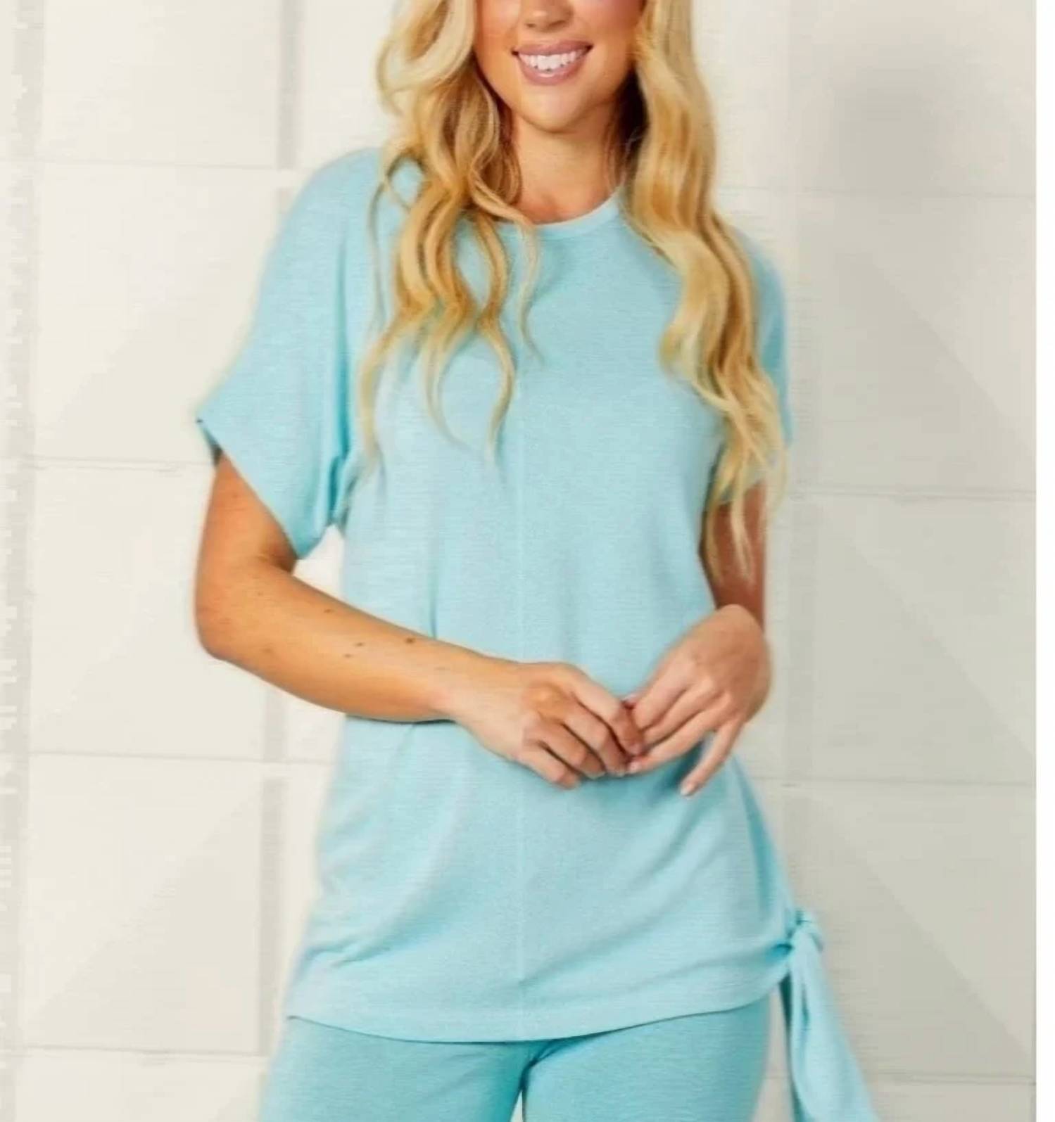 French Kyss - Side-Tie Crew Neck Top