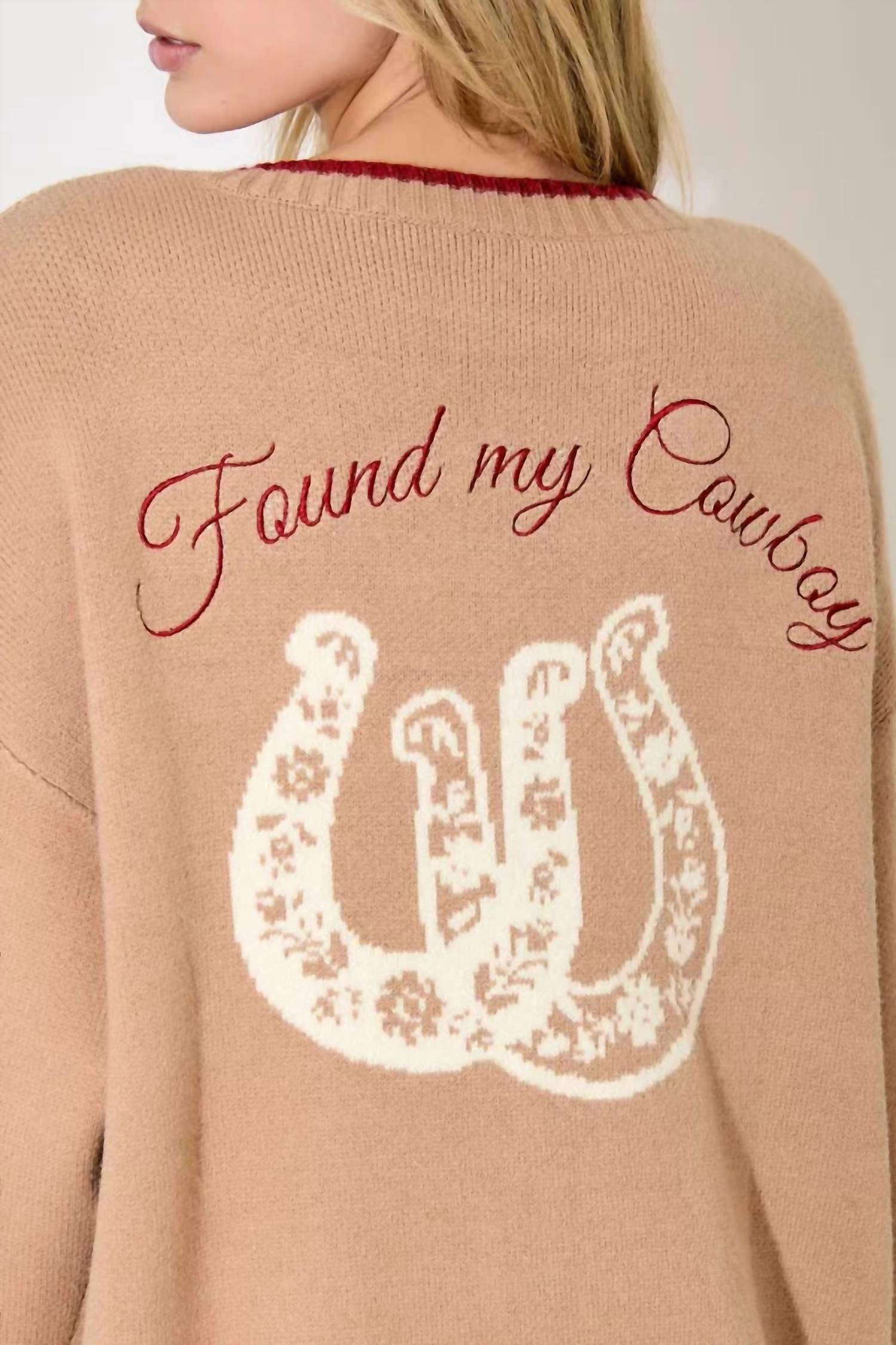 Baevely By Wellmade - Lucky Horseshoe Cardigan