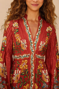 Farm Rio - Garden Delight Long Sleeve Midi Dress