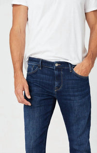 mavi Zach Straight Leg Denim Jeans in dark feather blue - men's jeans - detail view
