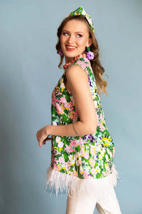 Brianna Cannon - Sparkling Blossoms Feather Tunic