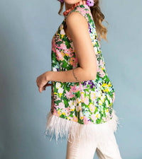 Brianna Cannon - Sparkling Blossoms Feather Tunic