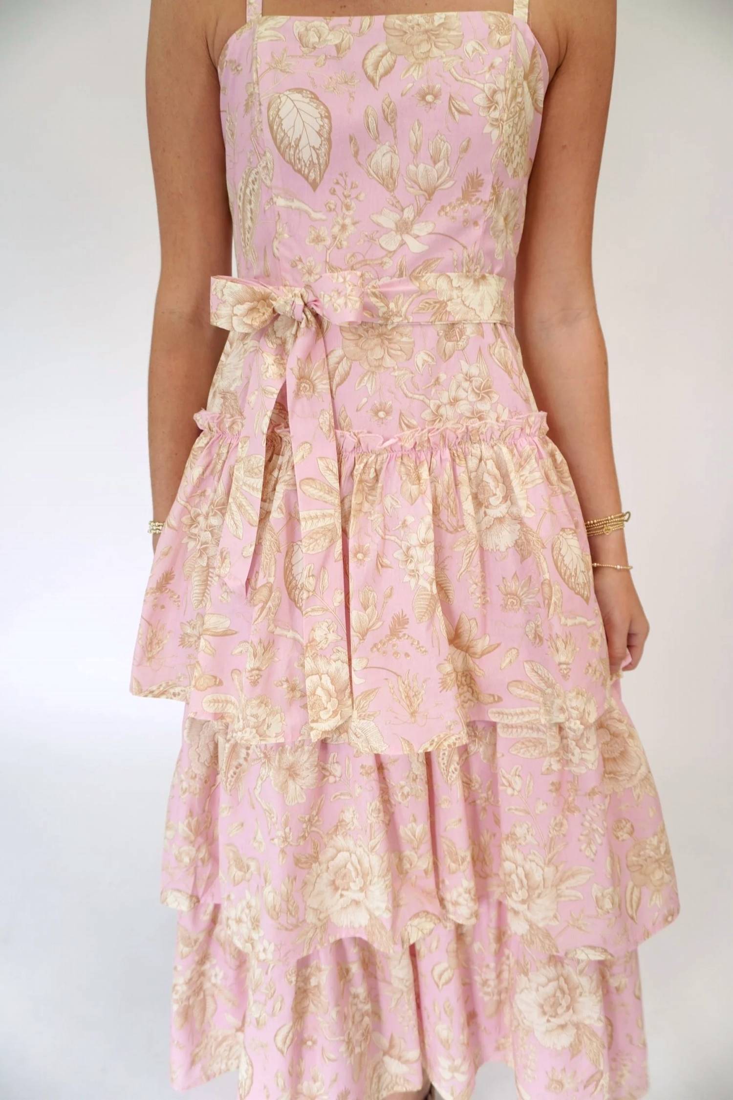 Tcec - Aria Floral Tiered Ruffle Midi Dress