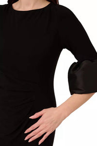 Adrianna Papell - Bell-cuff Draped Jersey Dress