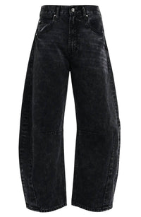 Bayeas - Darted Super High Waist Barrel Jeans