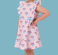 Rufflebutts - Girl's Patriotic Gingham Pinafore Dress