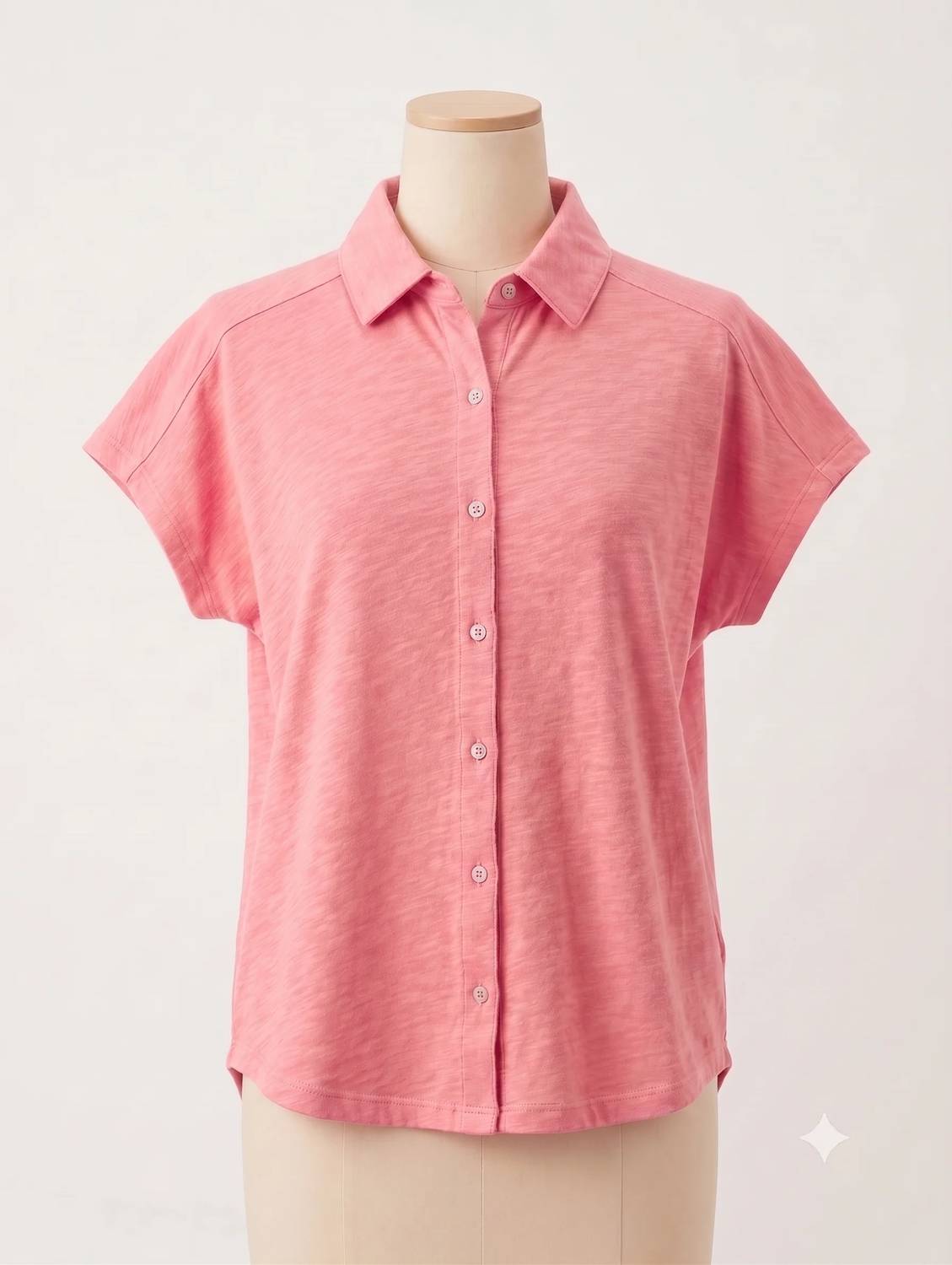 Elliott Lauren - Women's Button Front Tee With Collar