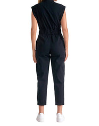 Elan - Buttoned Front Sleeveless Jumpsuit