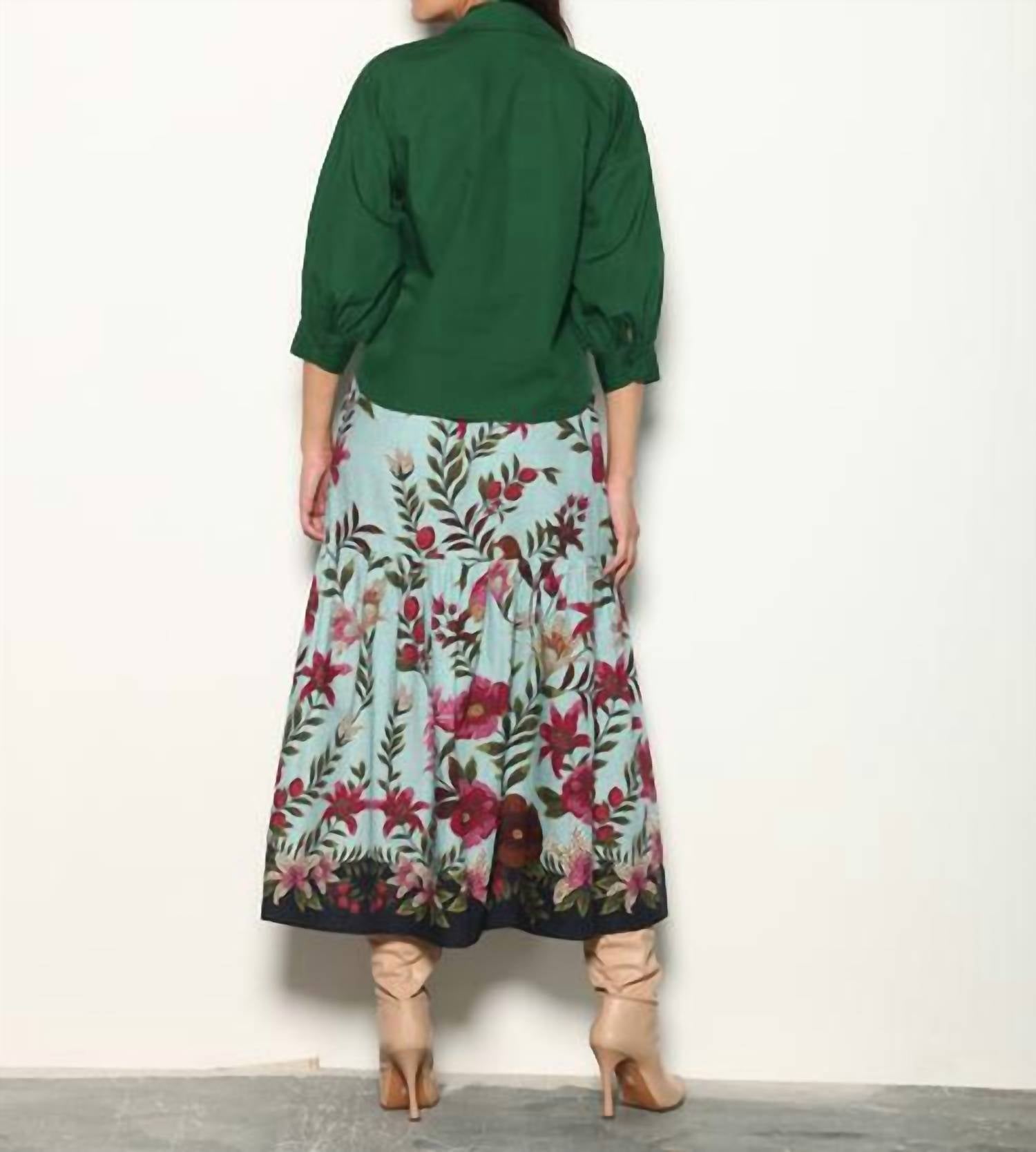 maude vivante Ada Midi Skirt in opal mosaic - women's skirt - alternate view