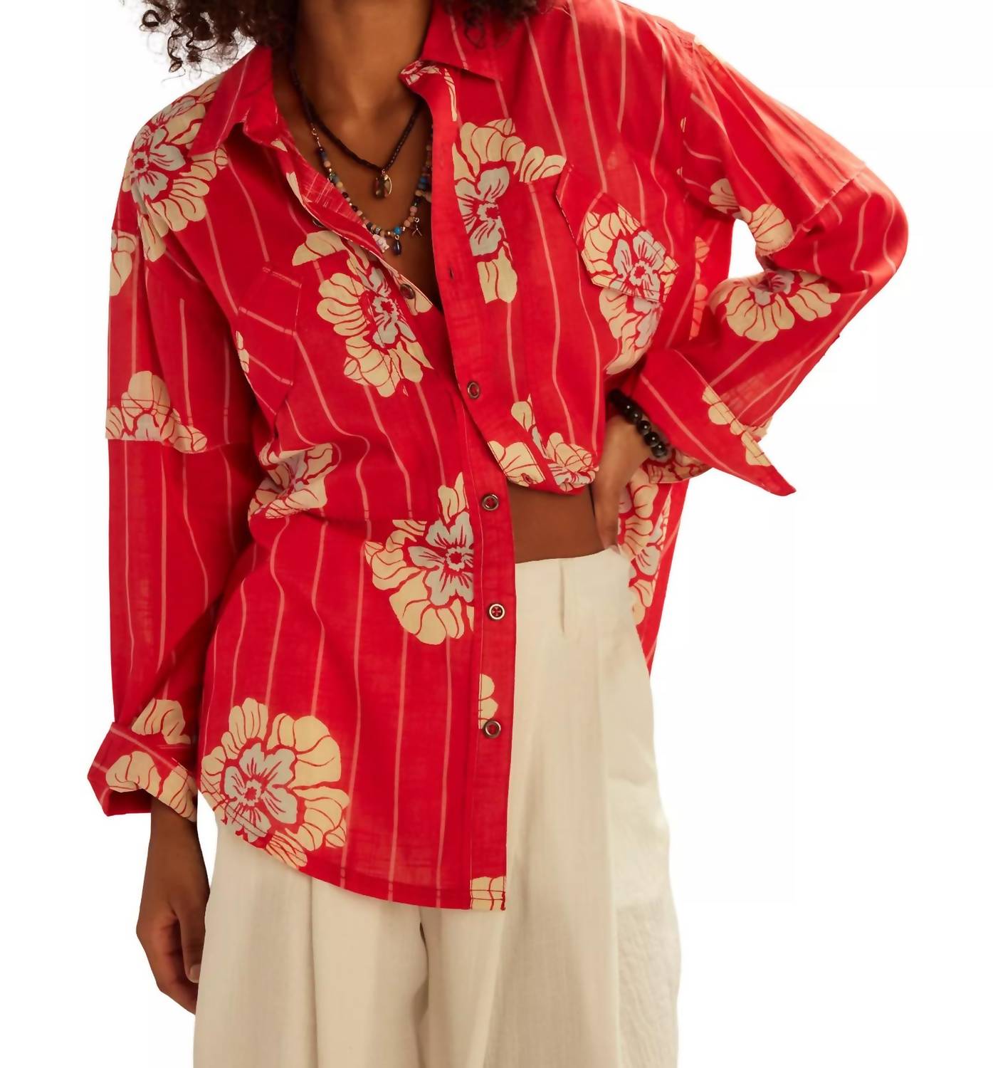 Free People - Hidden Flower Camo Long Sleeve Shirt