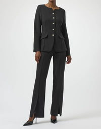 Joseph Ribkoff - Split Front Twill Pull On Straight Pants
