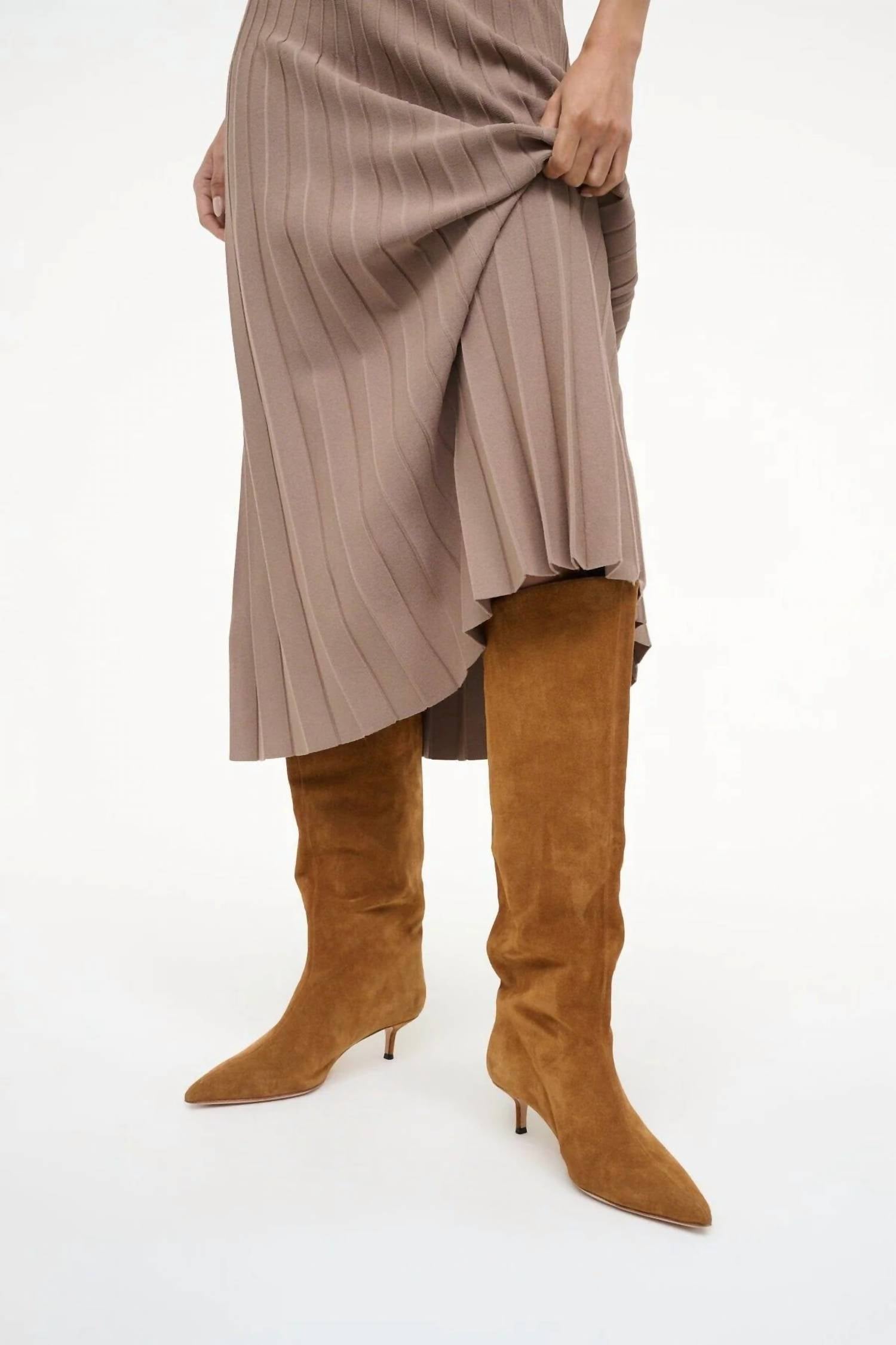 STAUD Women's Sebastian Kitten Heel Boot in tan - women's shoe - view 5