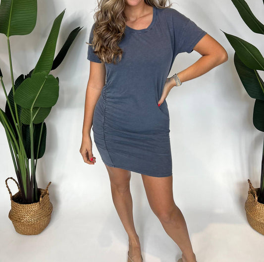 Shirred Tee Shirt Dress