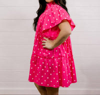 Layerz Clothing Stella Dress in pink - women's dress - detail view