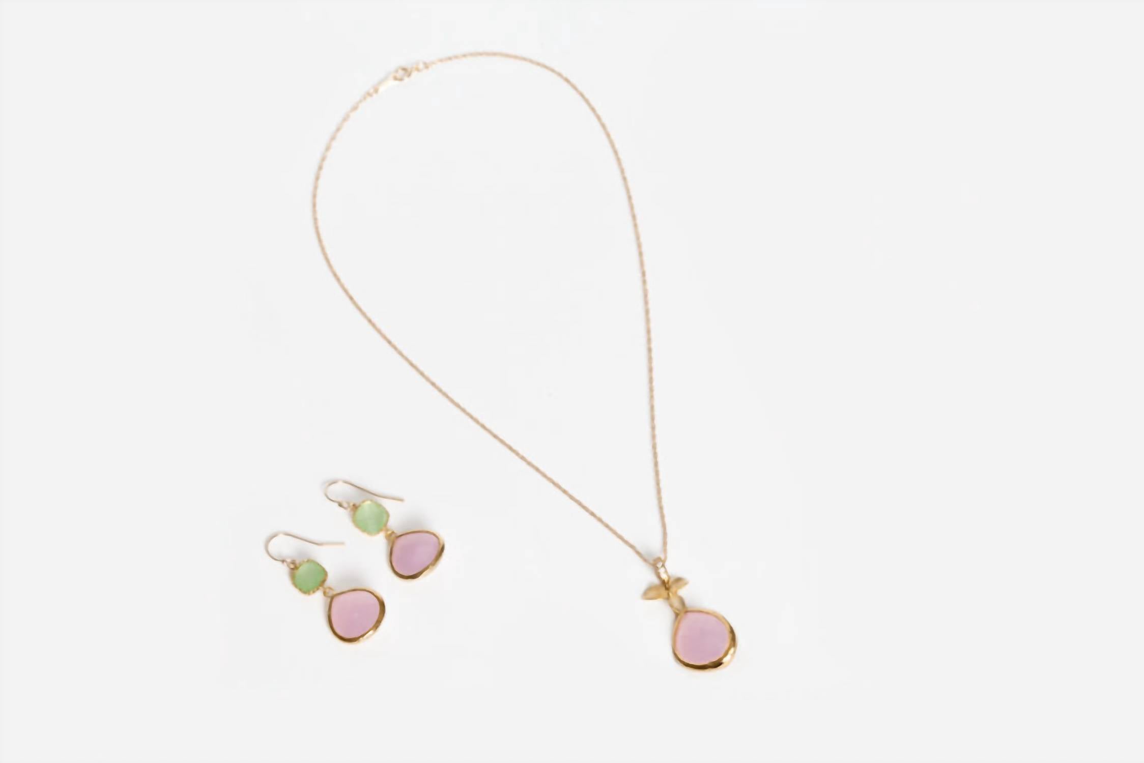 Avenue Chic - Women's Tiny Orchid Drop Pendant Necklace