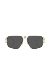 Versace - Square Metal Sunglasses with Grey Lens
