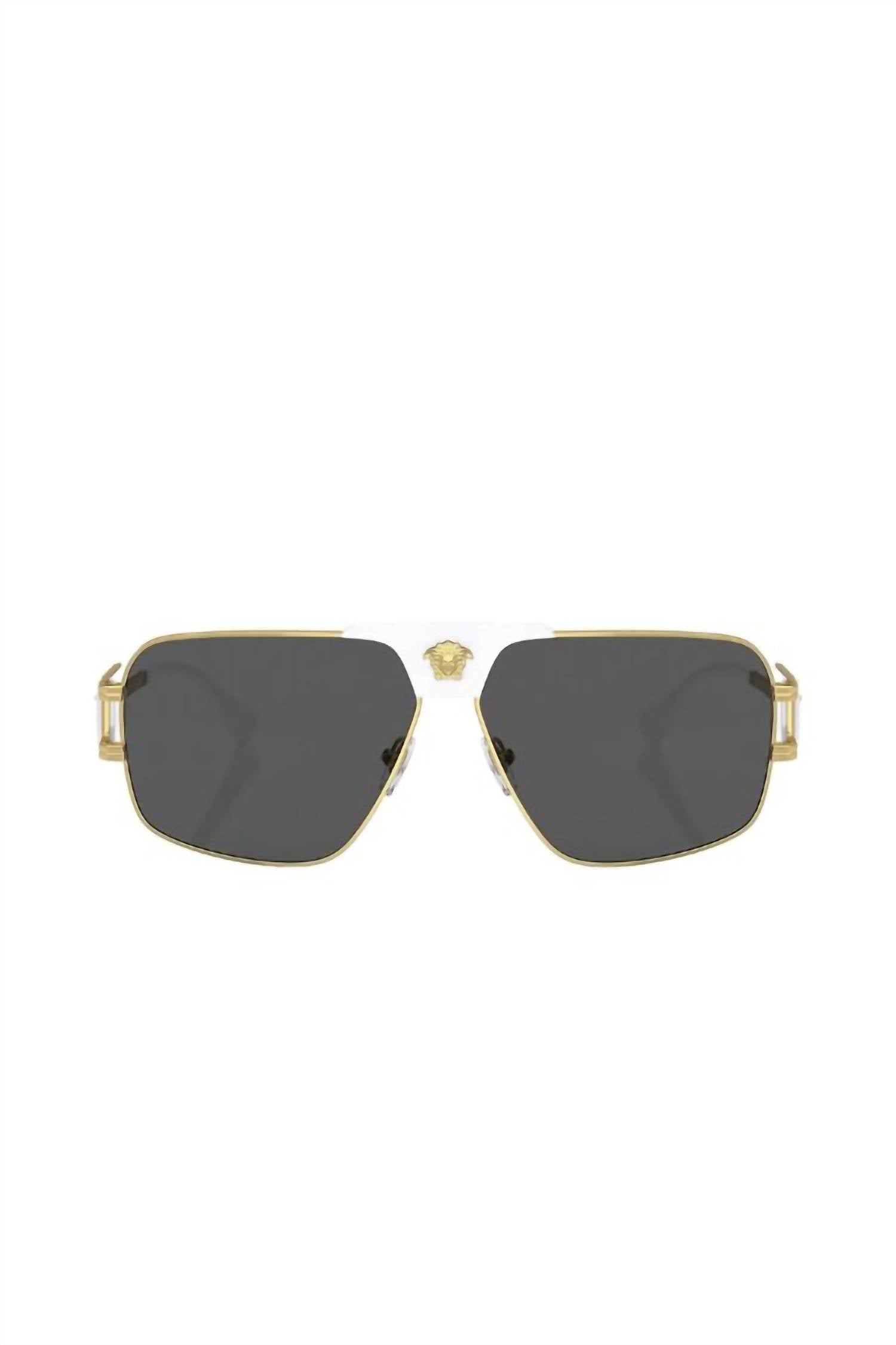 Versace - Square Metal Sunglasses with Grey Lens