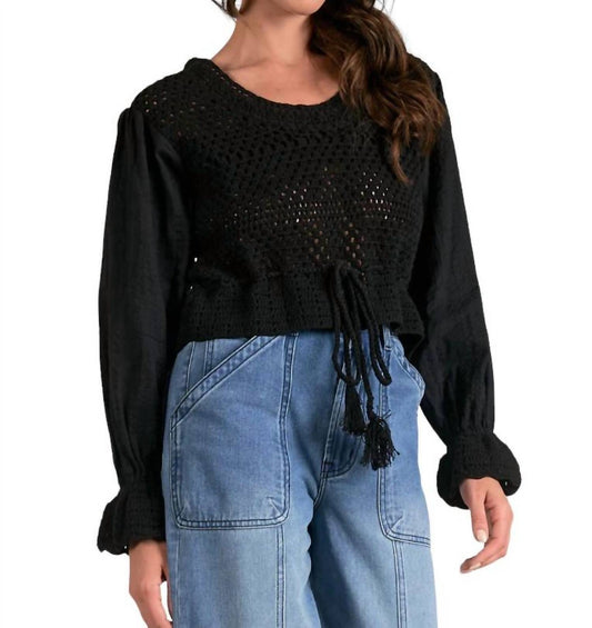 Elan - Crochet Long Sleeve Top