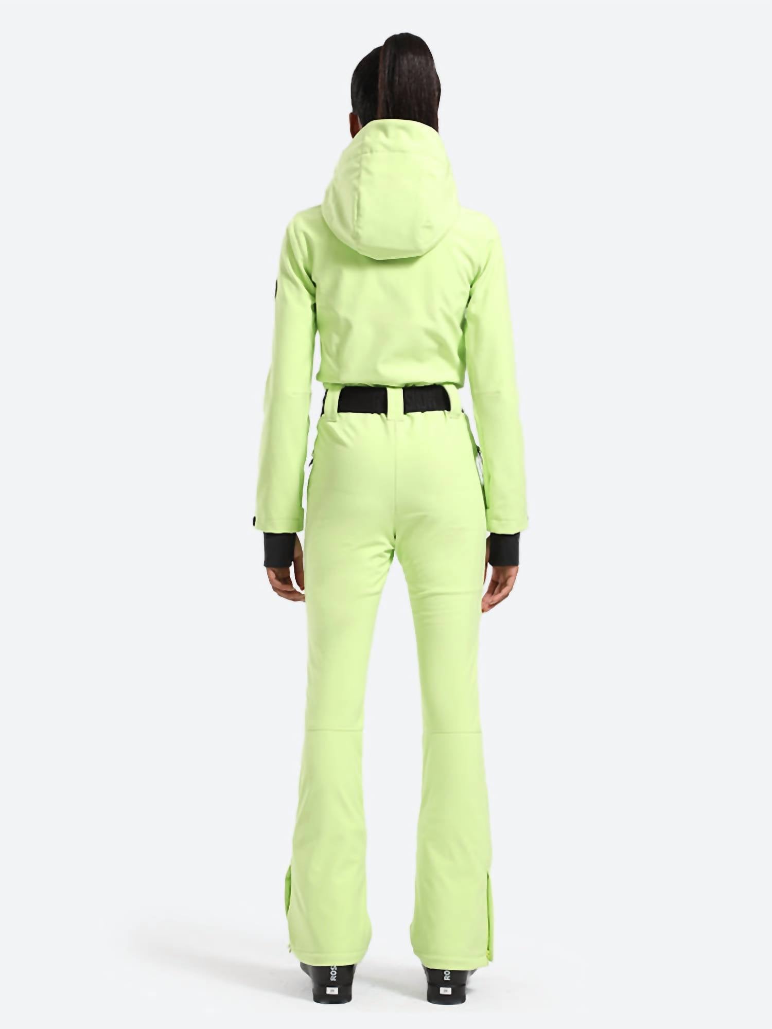 Gsou Snow Women’s Classic Belted Ski Suit in neon green - women's pants - alternate view