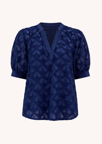 Current Air - Textured Star Pattern Short Sleeve Blouse