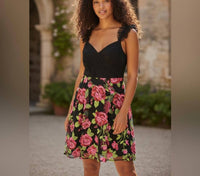 Adrianna Papell Floral Sequence Accents Dress in black - women's dress