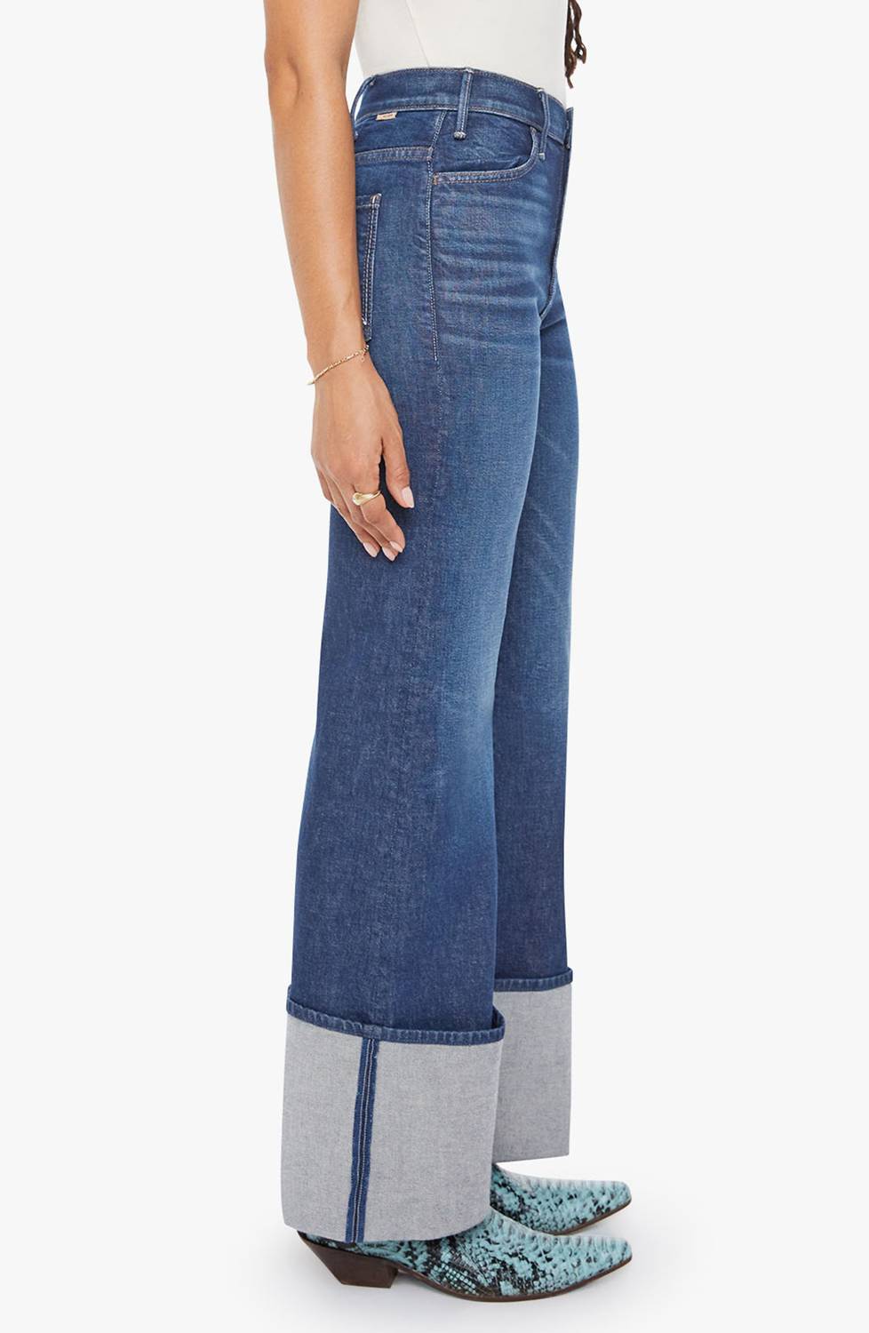 Mother - The Lil Hustler Roller Sneak Cuff Wide Leg Jeans