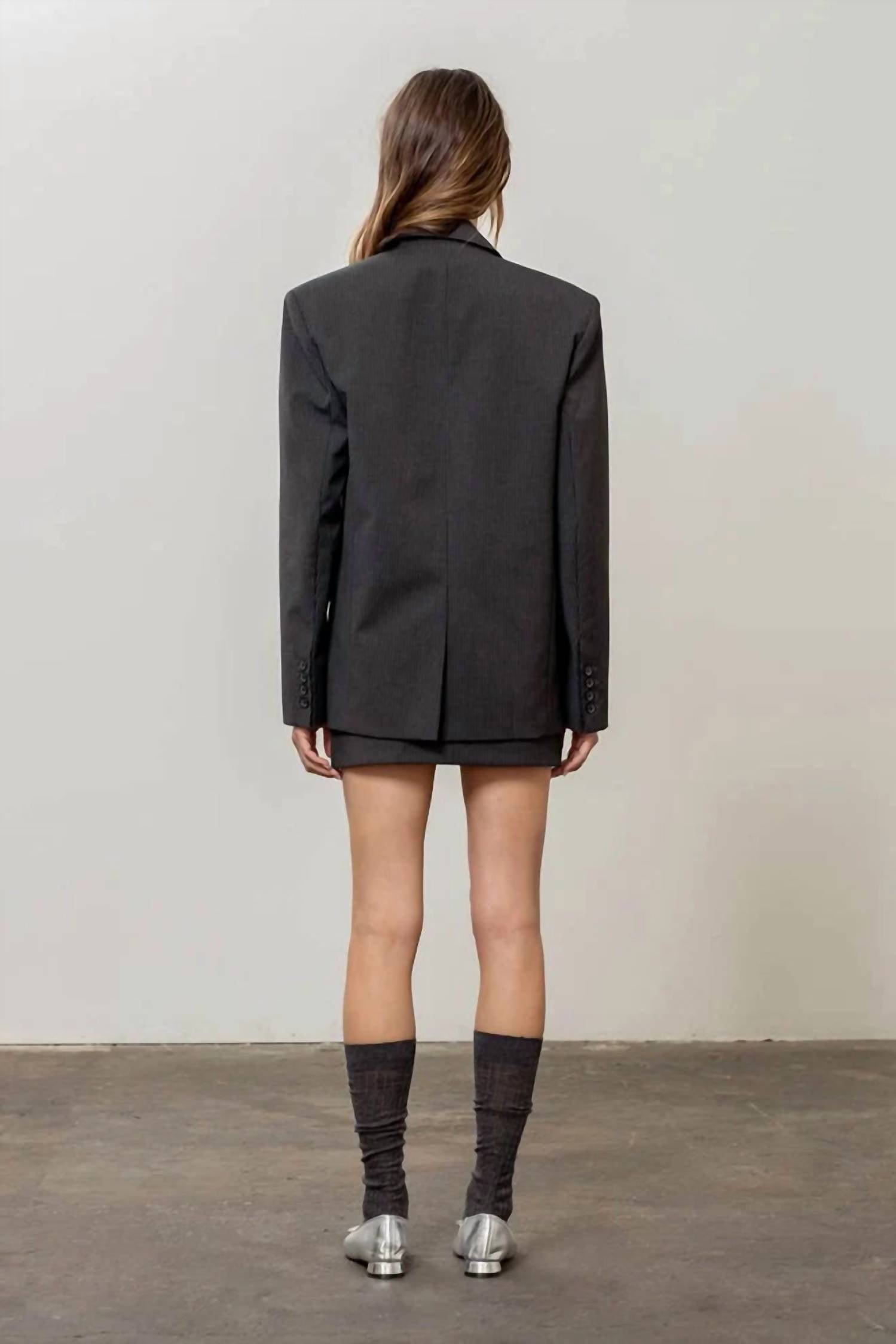 Moon River - Pin Striped Long Sleeve Blazer