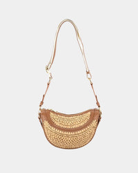 Bc Handbags - Women's Solstice Raffia Half Moon Convertible Bag