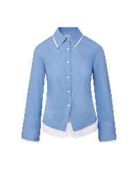 Veronica Beard Bonnie Button Down Shirt in blue - women's shirt - alternate view