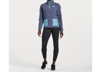 SAUCONY Rested Sherpa 1/4 Zip Sweatshirt in sodalite herather - women's top