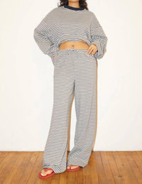 Bailey Rose - Dylan Stripe Knit Wide Leg Pants