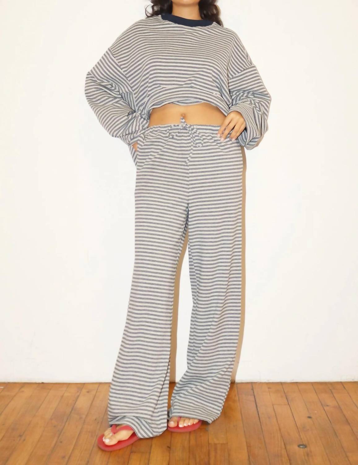 Bailey Rose - Dylan Stripe Knit Wide Leg Pants