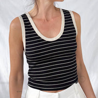 Enza Costa - Stripe Classic U Tank
