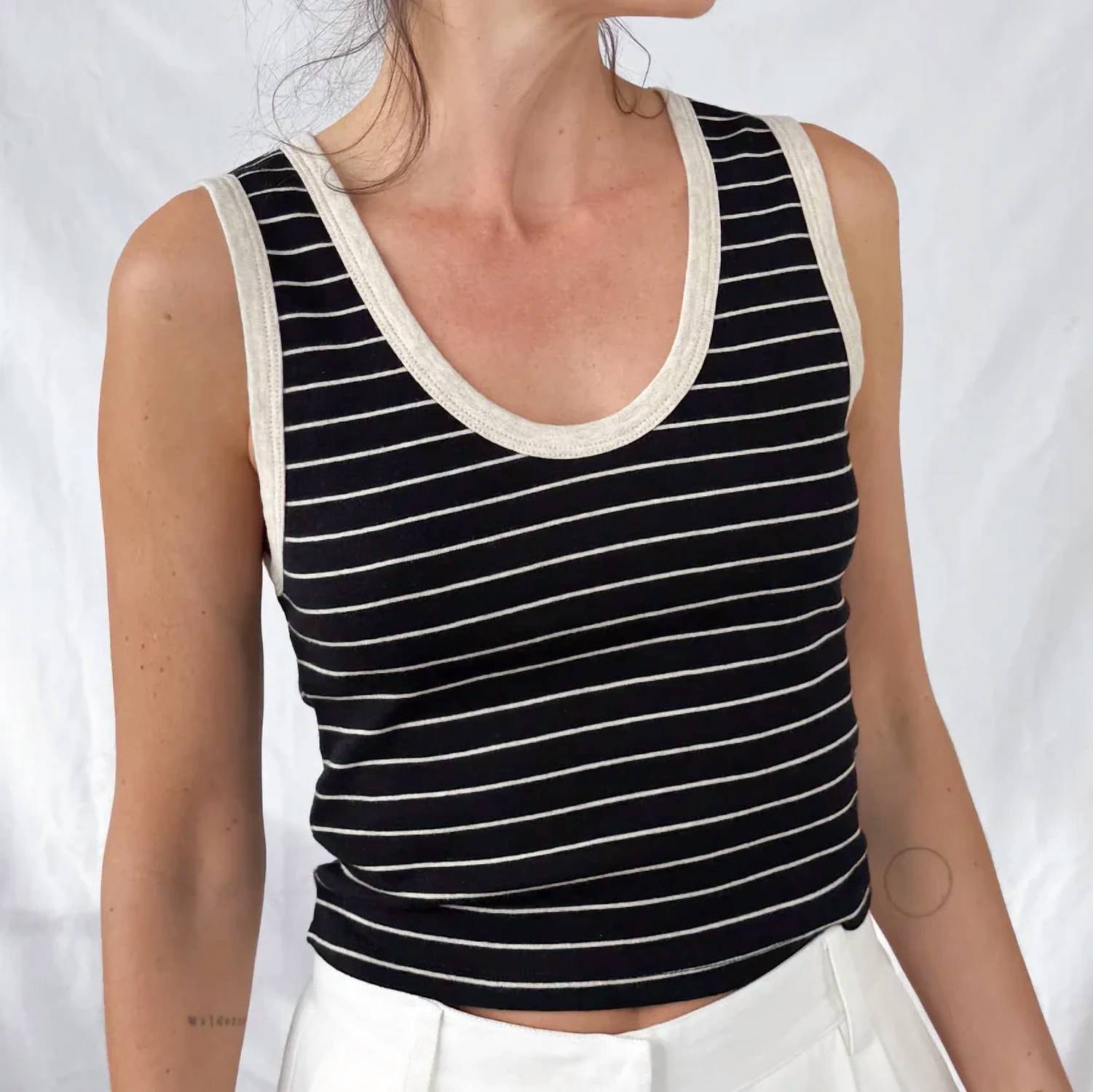 Enza Costa - Stripe Classic U Tank