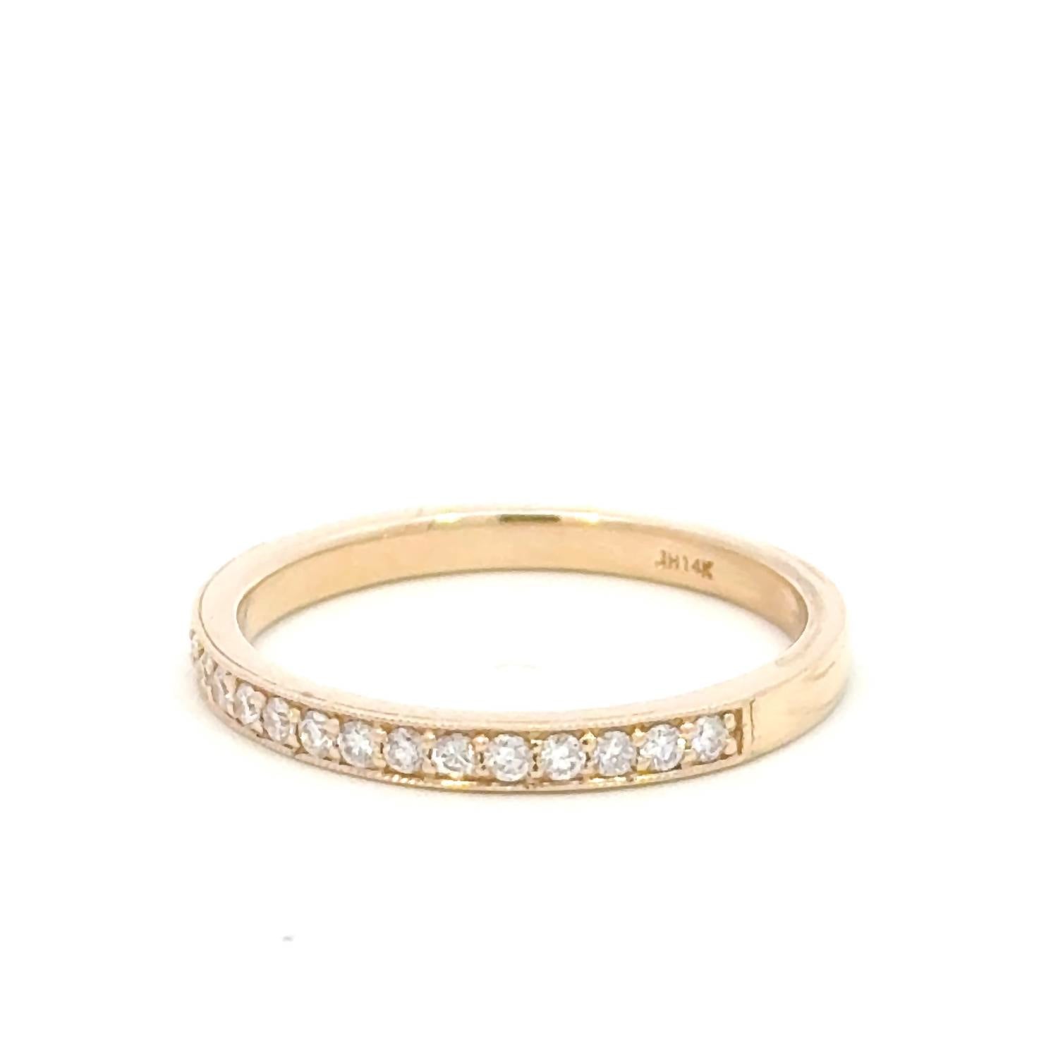 Aamiaa - 0.22 Carat Natural Diamond Channel Set Band Ring - Size 6.5