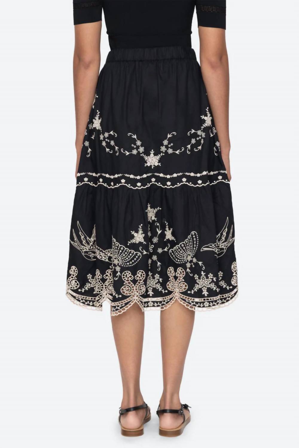 SEA Kingsley Midi Skirt in black - women's skirt - alternate view
