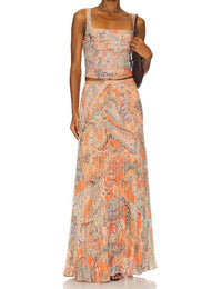 L'Agence - Torin Pleated Maxi Skirt