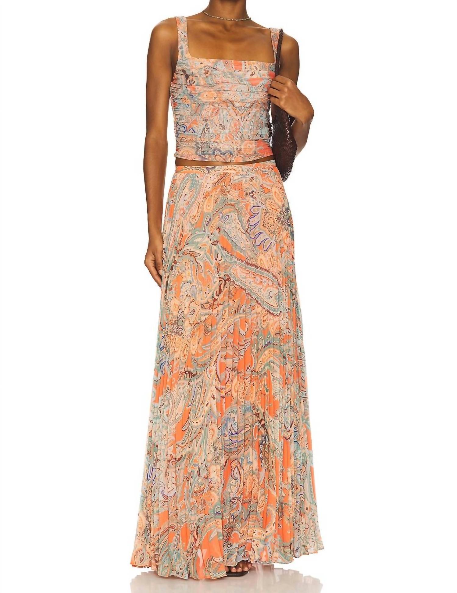 L'Agence - Torin Pleated Maxi Skirt