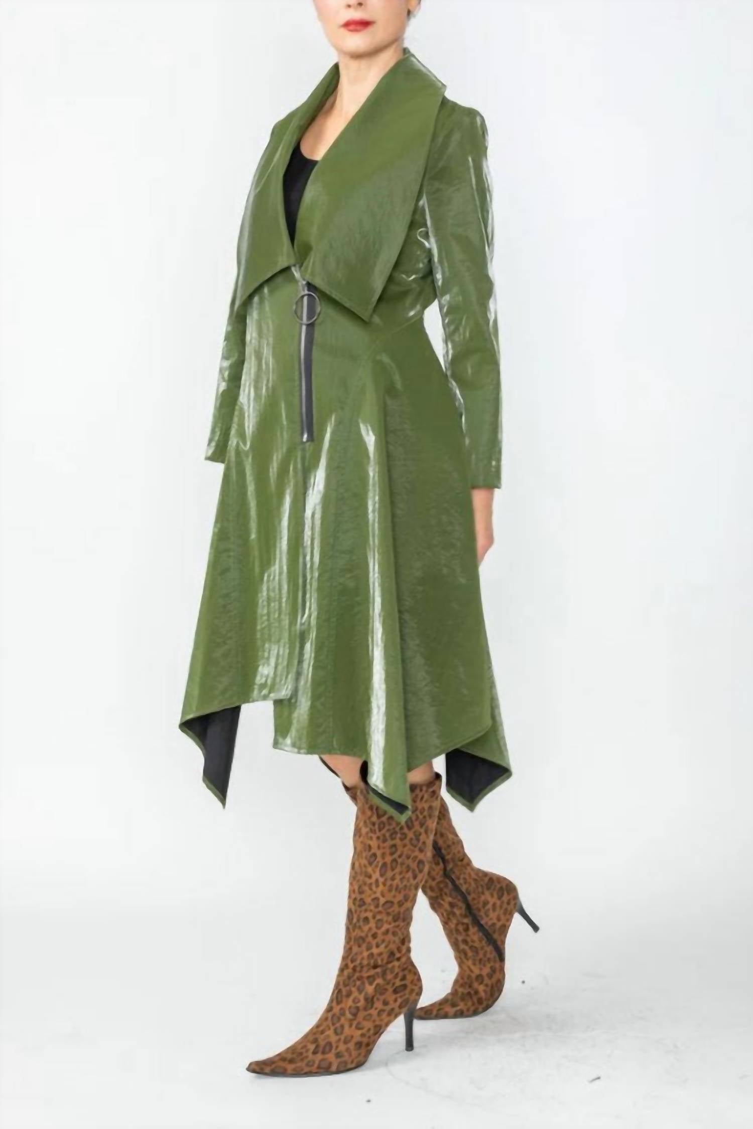 Ic Collection - Liquid Shiny Trench Coat