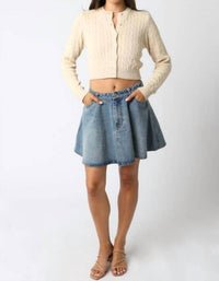 Olivaceous - Sara Button Knit Top
