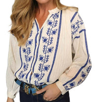 Piti Cuiti - Maddi Embroidered Boho Blouse