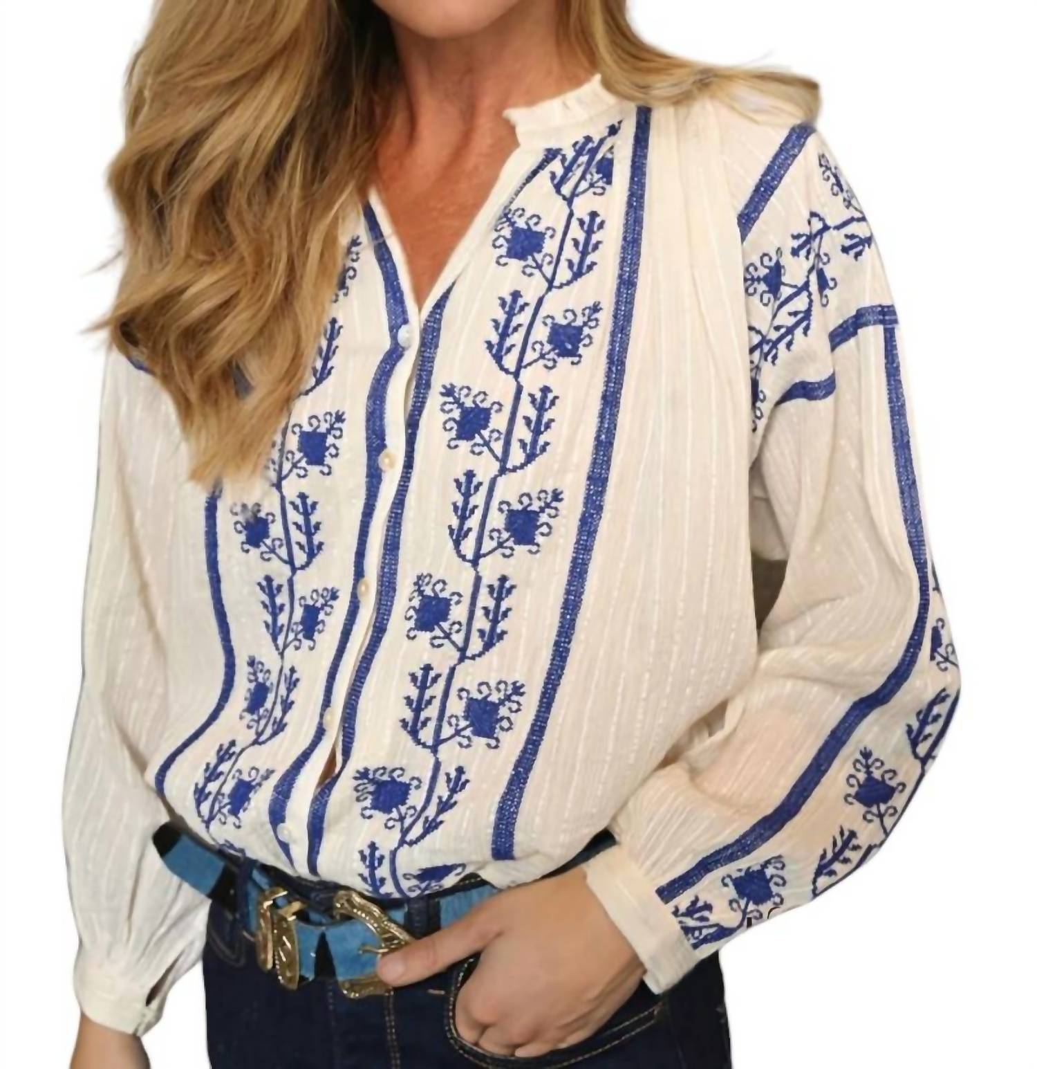 Piti Cuiti - Maddi Embroidered Boho Blouse