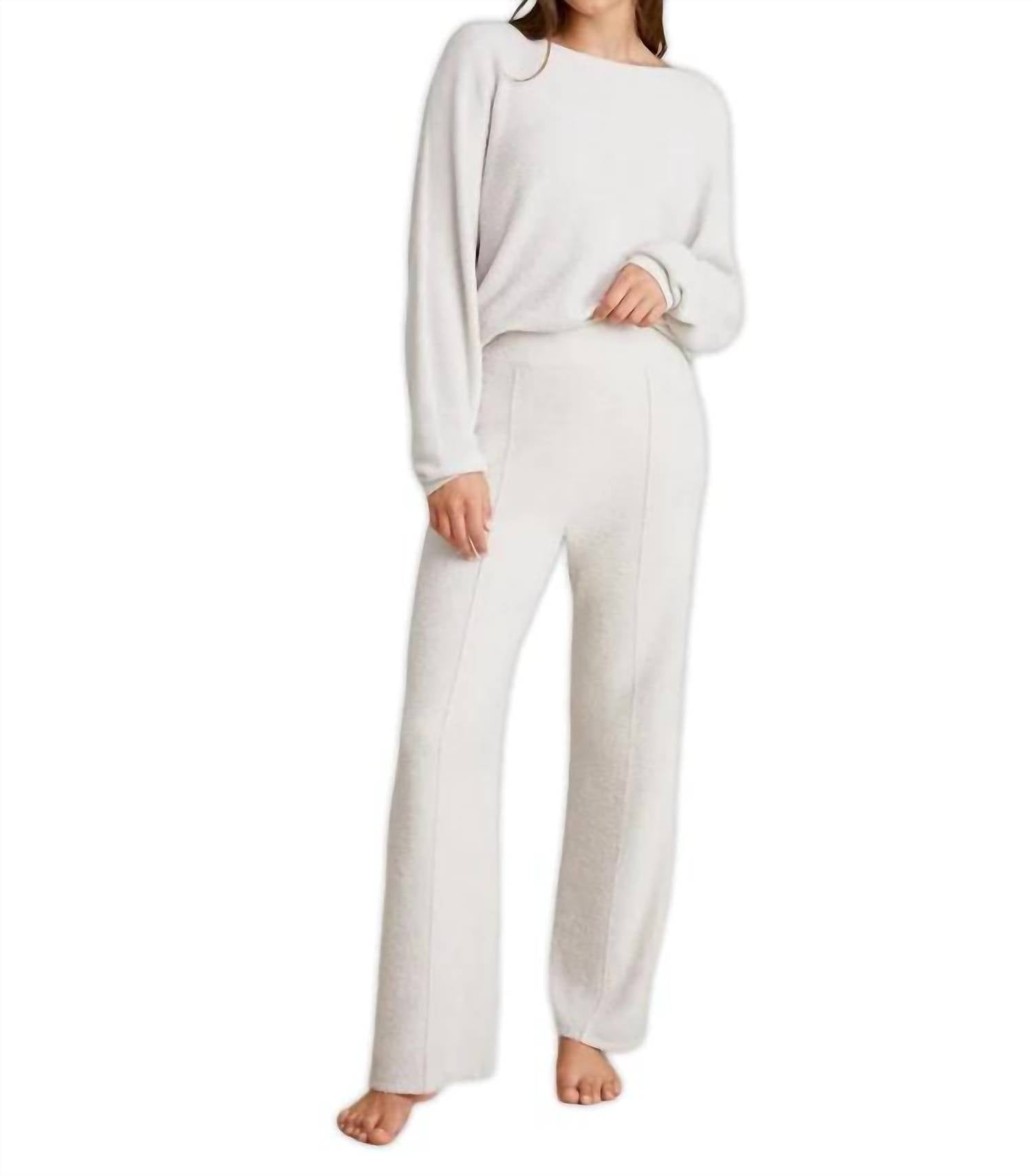 BAREFOOT DREAMS CozyChic Lite Wide Leg Seamed Pant in almond - women's pants