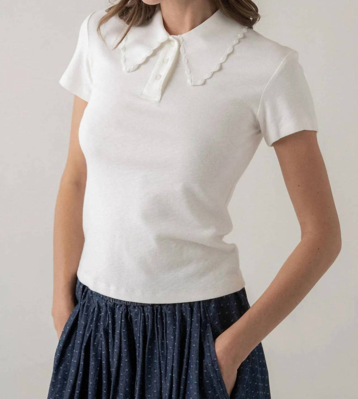 Elle Grey - Short Sleeve Knit Polo