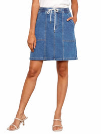 Charlie B - Drawstring Skort With Patch Pocket
