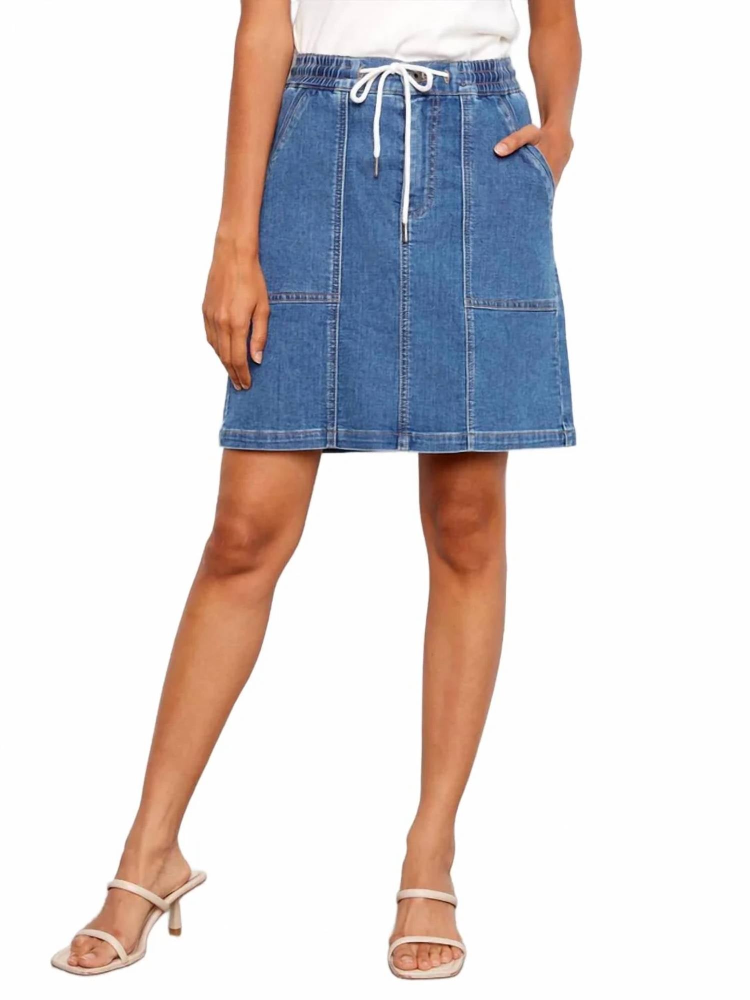 Charlie B - Drawstring Skort With Patch Pocket