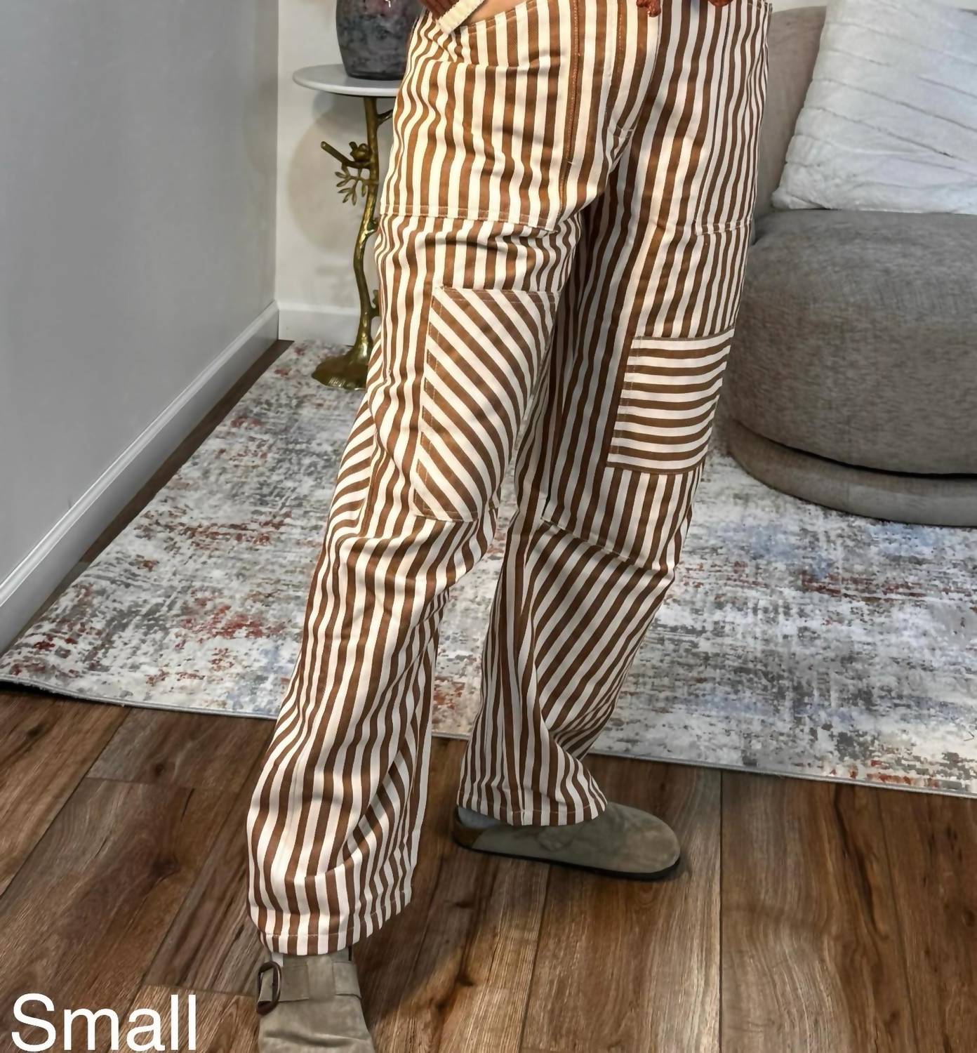 Urban Daizy - Parker Striped Patch Pocket Utility Pants
