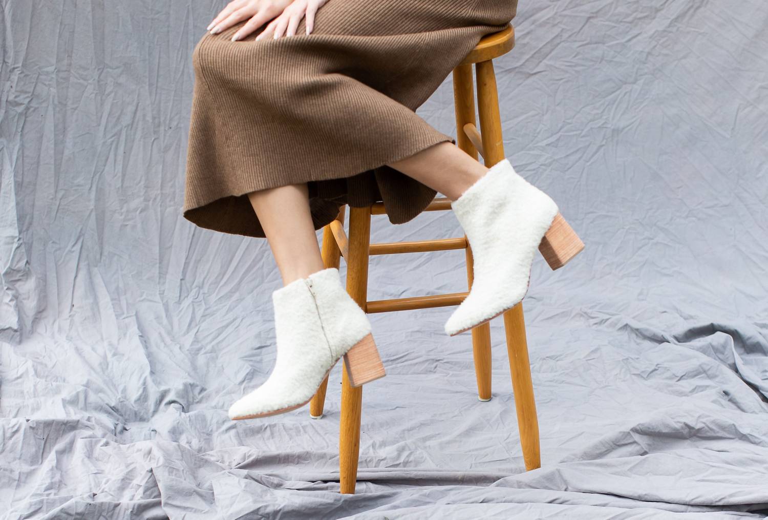 HUMA BLANCO Women's Vania Boots in ivory alpaca - women's shoe - view 7