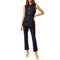 Lalavon - Sleeveless Button-down Top