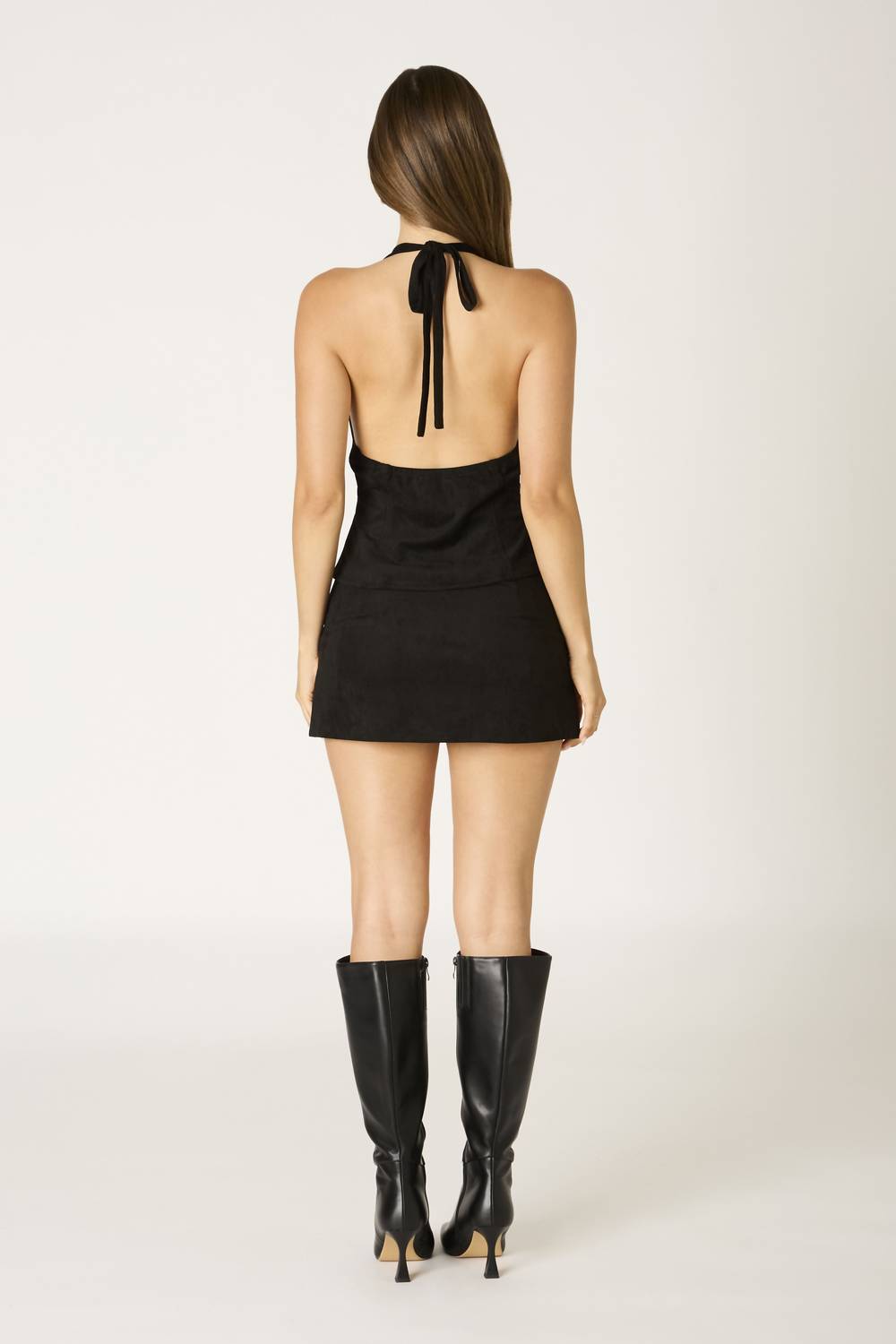 Cotton Candy La - The Austin Faux Suede Halter Top